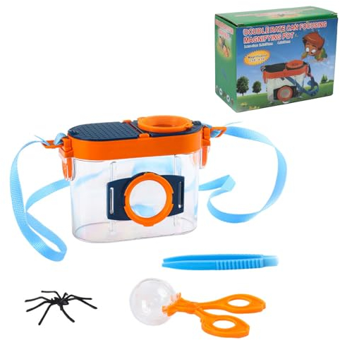Lupenglas für Kinder, Wissenschaftliches Insekten Beobachtungsbox Forscherset Set, Natur Erkundung Lupenbecher für Jungen und Mädchen