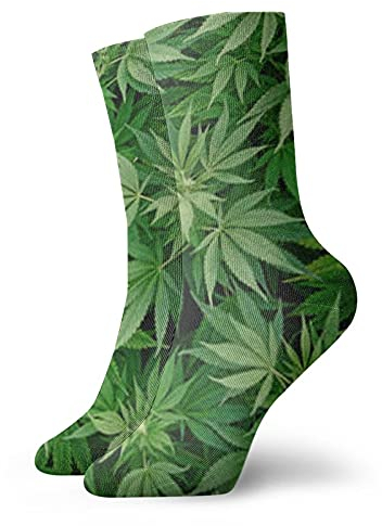 Stricken Socken 40cm Gras Marihuanablatt Anzugsocken Sports Slipper-Socken Gemütlich Mädchensocken Für Mädchen, Freundin, Vatertagsgeschenk