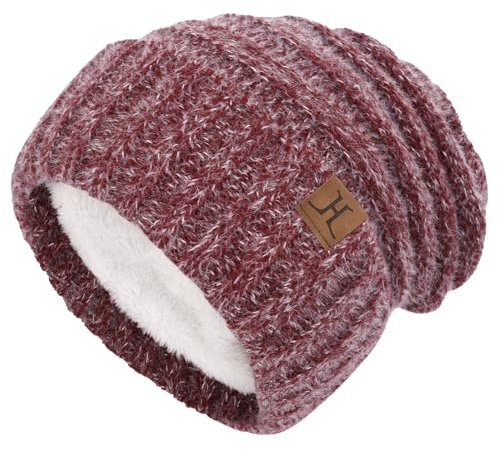 ZASFOU Damen Winter Mütze Beanie mit Fleecefutter Warme Kunst Nerz Samt Wintermütze Thermo Strickmütze Mützen für Frauen Geschenk