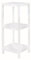 SF SAVINO FILIPPO Mobile scaffale quadrato in legno bianco con 3 piani porta oggetti 32x32h80 cm da bagno cucina camera salotto