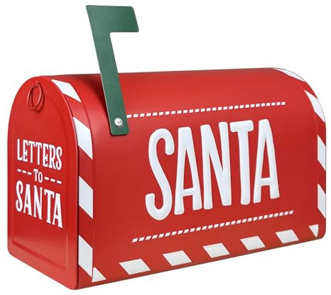 Cassetta delle Lettere di Babbo Natale in Metallo Decorazione Natalizia Idea Regalo Letterina Santa Claus Gadget Natale Cassette della Posta Ornamento Natalizio Polo Nord North Pole