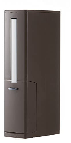 Poubelle de salle de bain 3 en 1 avec porte-brosse WC Marron