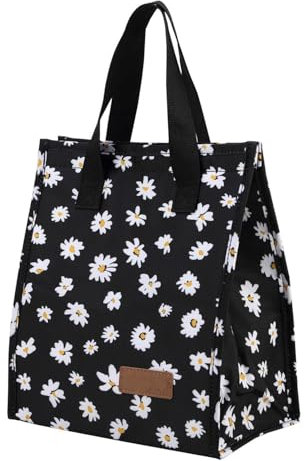 Borsa Per Isolamento Termico Con Stampa Crisantemo Da 1 Pezzo, Borsa Per Il Pranzo Portatile, Borsa Per Il Pranzo Da Donna, Adatta Per Lavoro, Scuola, Picnic, Ecc.