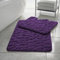 EXQUIZIT HOME Bath Mat Memory Foam Pebble Stone Quick Dry Non Slip Ultra Absorbent Bathroom Rug Pedestal Toilet Mats Sets 2 Pieces COLOUR PLUM