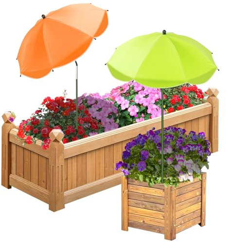 2 Stück verbesserte Pflanzenschirme für Outdoor-Pflanzen, 66 cm größerer Gartenpflanzenschirm mit verstellbarem Winkel, 110,2 cm höherer Sonnenschutz für Pflanzen, Topfpflanzen, Gartenbeete (grün