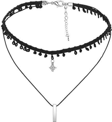 AMDXD Halsband Damen, Band Quadrat Verstellbare Kropfband Schmuck Samt Choker-Halskette für Frauen, 32.5+5.8CM