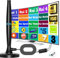 Yowrepu Antenna TV Interna Amplificata Potente e Portatile - Antenna Portatile per 4K Smart TV, Riceve Segnali DVB-T/T2 Digitale Terrestre, con Base Magnetica, 5m di Cavo Coassiale e Maschio Tipo F