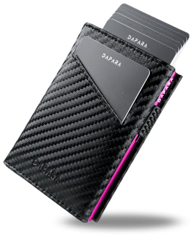 DAPARA Pista Geldbörse Herren | Slim Wallet ohne Münzfach | Carbon Pink