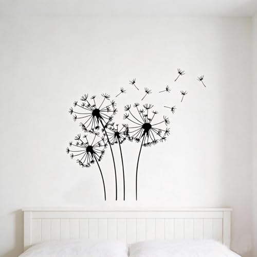 oupados wanddeko metall wohnzimmer Wandkunst Wanddekoration wall art | Pusteblumen wanddeko schwarz Kreative Moderne Handgefertigte Für über Tür,Wohnzimmer, Büro, Innen- Und Außendekoration