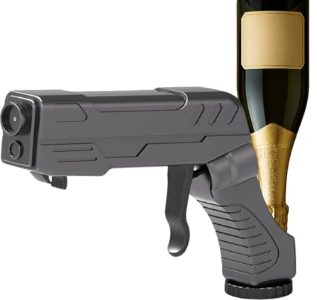 Bibykivn Alloy Champagne Spray Gun, The Gun Body Features a Bottle Opener, Spray Gun, Champagne Gun, Beer Gun, Bubbly Shooter, Bar Tool, Pool/Beach/Wedding (Black)
