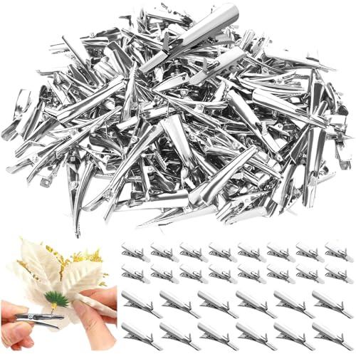 FrostyFlair 60 pièces Pinces en métal, Pinces pour décorations de Noël & Ornements, Pinces métalliques pour Arbre de Noël & Fleurs, décorations DIY pour Noël & couronnes