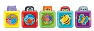 VTech -Baby Meine ersten Aktivitätsblöcke, Spielzeug für Babys ab 6 Monaten, interaktive stapelbare Würfel, weckt die Sinne, ESP-Version