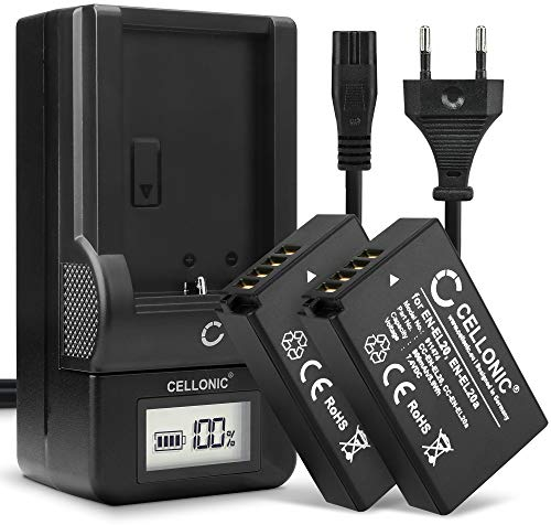 CELLONIC, Batterie pour Caméra Compatible avec Nikon CoolPix P1000, P950, EN-EL20a, EN-EL20 (7.4V, 800mAh) 2 Pièces + Chargeur