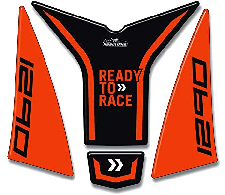 Resin Bike Aufkleber Motorrad Kompatibel Mit KTM 1290 Super Adventure S UND R 2017 2018. Schutz Zopf Von Hülle PU Graffi. Aufkleber 3D mit Harz Beschichtet - Schwarz Und Orange