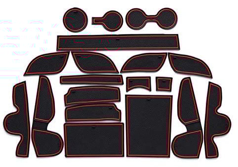 LFOTPP Compatible with Hyunda-i Tucson TL 2015-2020 Car Non-Slip Mats, Car Door Slot Mats Armrest Drink Holder Mat Centre Console Rubber Mats, Tucson TL Accessories, 19pcs/Set (Red)