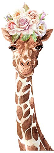 yabaduu YX018 Giraffe Wandtattoo Wandsticker Aufkleber für Kinderzimmer Babyzimmer Afrika beige Aquarell (85x30 cm)