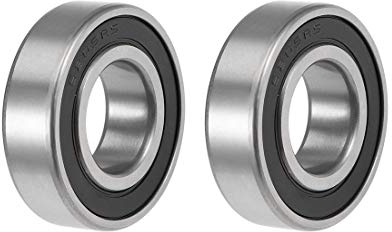 sourcing map 2Stk Rillenkugellager 6205-2RS Z2 Doppelt versiegelt Kohlenstoffstahl 25mm x 52mm x 15mm
