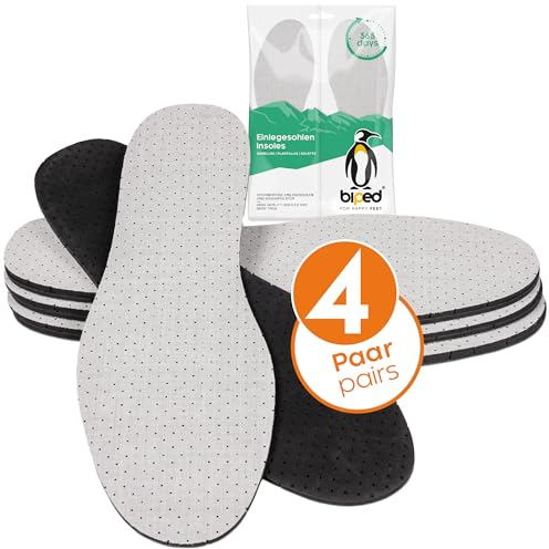 biped 4 paires de semelles en charbon actif - Semelles pour hommes et femmes contre la transpiration et les odeurs - Semelles latex souples pour des pieds frais z2727(35)
