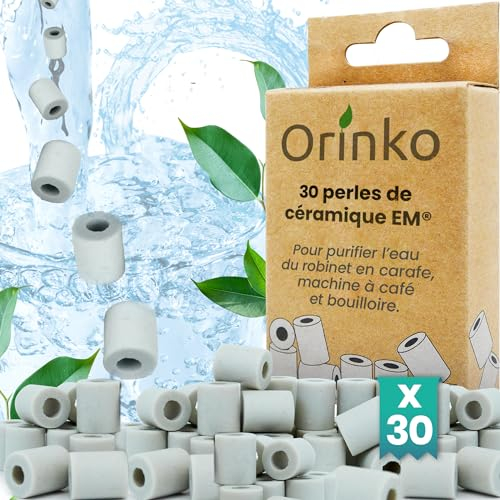 orinko - 30 Perle in Ceramica Em® - Migliorano la qualità dell'Acqua - Riducono Il calcare - Adatto per Lavatrice e per 2 Decanter, Bottiglie, zucche, zucche, caffettiera, bollitori