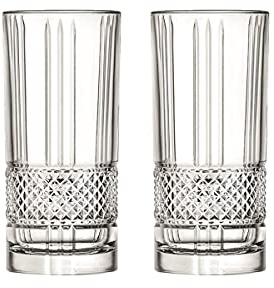 CRISTALICA Trinkglas Longdrinkbecher Brillante Retro Nostalgie 2er Set 370ml