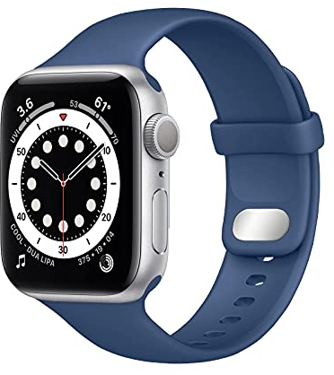 Lobnhot Kompatibel für Apple Watch Armband 41mm 38mm 40mm,Weiches Sport Silikon Ersatzarmband Kompatibel mit iWatch Series 10 9 8 7 6 5 4 3 2 1 SE für Damen Herren, Meer blau