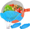 Clip on Strainer Snap Silicone for All Pots and Pans, Snap On Drainer for Pasta Meat, Vegetables Fruit Colander for Home Kitchen Colanders Food Strainers (Blue, 2)