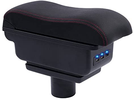 YZBH Contenu du Magasin Central Boîte De Rangement avec Porte-gobelet Cendrier Produits avec USB L-Ed pour Seat pour Ibiza Boîte D'accoudoir pour Ibiza 6j pour Ibiza 6L Accoudoirs