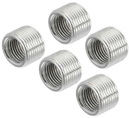 sourcing map 5 Stück Gewindereduziermuttern Einsatz M14x 1mm Stecker auf M10x 1mm Buchse Adapter 10mm lang Rohrverschraubung Übergangshülse Reduzierstück