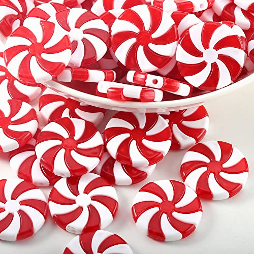 Zsail Christmas Candy Cane Roter und weißer Weihnachtsbaum, der Pfefferminz-Ornamente für Xmas Home Christmas Party Dekoration aufhängt (Zuckerrohr-34mm)