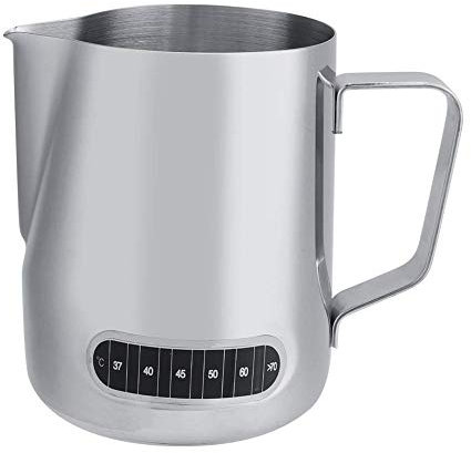 Kaffeekanne Milchkanne Milchaufschäumbecher für Cappuccino mit Temperaturanzeige