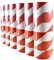 ADHES Wasserdicht Warnband, Selbstklebend Warnklebeband, PVC Absperrband, Boden Markierungsband, Sicherheitsband Zur Kennzeichnung Von Gefahrenzonen, Rot Weiß, 50mmx16.5m,36rolls
