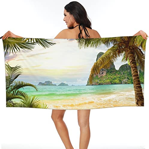 PIGWO Mikrofaser sandfreies Strandtuch Dock und Bay schnell trocknende Strandtücher für Erwachsene Jugendliche Pool Camping (Farbe: A, Größe: 70 x 140 cm)