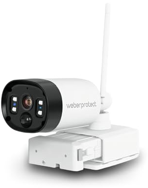 Weber Protect Apollo 2 Überwachungskamera, Entwickelt in Berlin, 2K Video, Akku, Nachtsicht, Bewegungserkennung, IP66 Wetterfest