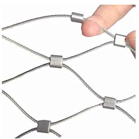 LXBAMKEA Acero Inoxidable Malla De Jardín, Rollo Malla Alambre Galvanizado, Malla De Cable Flexible, Frontera Protección Red Anticaída, Campo Fútbol Granja Valla Decorativa (Color : Silver, Size : 1