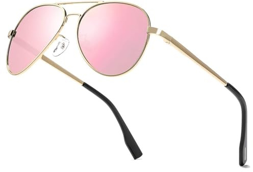 LOJUDI Pilotenbrille Polarisiert Sonnenbrille für Herren Damen Fliegerbrille Piloten Retro mit UV400 Schutz