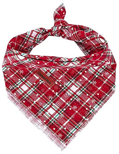 Lionheart glory Hundehalstuch 1 Päckchen waschbar weiche Baumwolle Weihnachten Lätzchen Schal, einstellbar Kerchief Quadratische Hund Halstücher für kleine Hunde Rot Halstücher