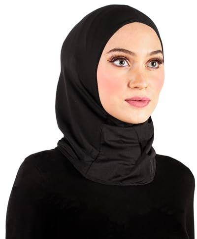 Middle Eastern Mall Sports Hijab Damen Pro Workout Athletic Kopftuch Performance Feuchtigkeitstransport Leicht Bescheidene Sportbekleidung, Schwarz, Large