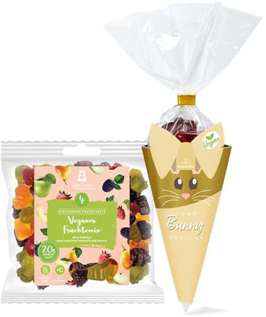 2er-Set Vegane Ostern | Geschenk zu Ostern | Vegane Süßigkeiten | Ohne Gelatine | Süßigkeiten zu Ostern | Osterhase Geschenk | Leckere vegane Naschereien | Fröhliche Osterüberraschung