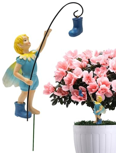 GEDOX Figurine Elfe Piquet, Lustige Garten Statuen Für Den Tisch, Garten Statue Aus Harz Für Blumentopf, Bonsai Deko Statue, Kobold Statue Aus Harz, TR0PIDUJ205P4NR5CO