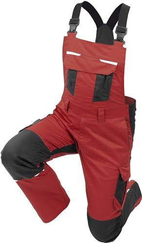 Qualitex iND Latzhose Unisex Herren Farbe Rot/Dunkelgrau Größe 68