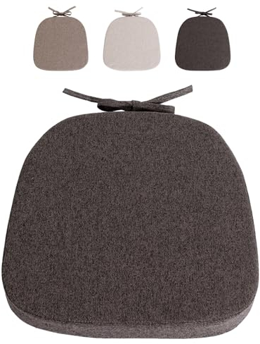 Stuhlkissen 40x40cm Sitzkissen halbrund Rutschfestes Stuhlauflage Sitzpolster für Stuhl Sitzkissen für Gartenstuhl, Küche oder Esszimmer Stuhlkissen mit Bändern Outdoor Indoor (dunkelgrau-1pcs)