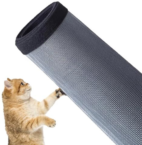 Rr tianshi Protezione per finestra per gatti, protezione per balcone, rete di sicurezza per gatti, antigraffio, zanzariera (80 x 100 cm, nero + grigio)