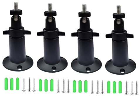 Verstellbare Sicherheit Metall Wandhalterung Innen/Außen Aluminiumlegierung Kamerahalterung für Arlo, Arlo Pro, Arlo Pro 2, Arlo Pro 3, Arlo Ultra Überwachungskamera (4 Stück, Schwarz)