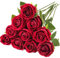 N&T NIETING Künstliche Rosen, 10 Stück Realistische Seidenblumen Einzelner Langer Stiel gefälschte Rosen Brautstrauß für Hochzeit Home Party Arrangement Hotel Garten Dekoration (Dunkelrot,51cm)