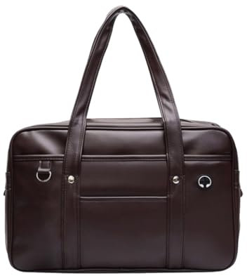Stilvolle japanische Schultasche für Schüler, leicht und Schulterhandtasche, dunkelbraun