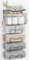 Porte-serviettes pour salle de bain, porte-serviettes mural, 6 niveaux enroulés ou pliés avec étagères flottantes, porte-serviettes de salle de bain pour bain, essuie-mains, métal robuste et bois,