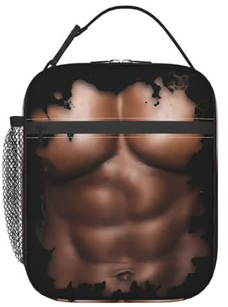 Realistischer Brust-Sixpack, gefälschte Bauchmuskeln, wiederverwendbare, isolierte Lunchbox, Thermo-Kühltasche, Lunch-Tasche, tragbare Tragetasche, Handtasche mit großer Kapazität für Arbeit, Picknick