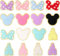 EVERMARKET 16 PCS Colorful Chenille Castle Bowknot Mouse Embroidered Patches Sew On Embroidered Applique DIY Accessory for Clothing Hats Jackets Backpack Pants