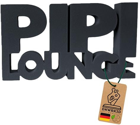 DKWRK3D PIPI Lounge Aufsteller - WC Schild Dekoration - Toilette Schild - Badezimmer Deko Schriftzug Gäste WC Schild - WC Deko (Schwarz, L)