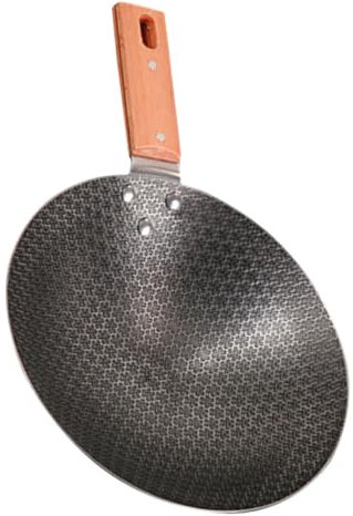 IWOWHERO Poêle à Wok Inoxydable Avec Poignée Sauteuse Antiadhésive Pour Cuisine à Et Camping Idéale Pour Bbq Viande Et Légumes